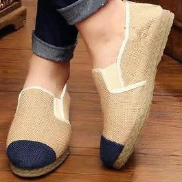 

men espadrilles hemp canvas shoes casual mens slip on loafers linen handmade cloth shoe man breathable lightweight driving shoes #9z3e