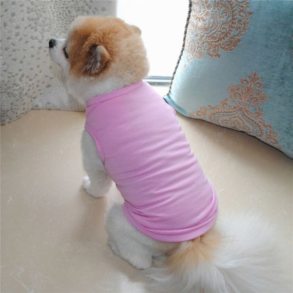 Gatto Cane Pet Camicia tinta unita Gilet Vestiti Piccola maglietta in tinta unita Cappotto Camicie alla pecorina Abbigliamento estivo Abbigliamento Abbigliamento Animali domestici