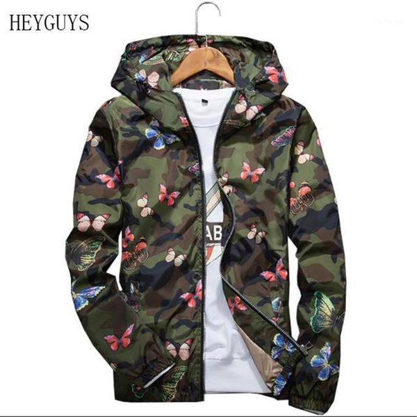 

nagri mens casual camouflage hoodie jacket 2020 new autumn butterfly print clothes men's hooded windbreaker coat male outwear1, Black;brown