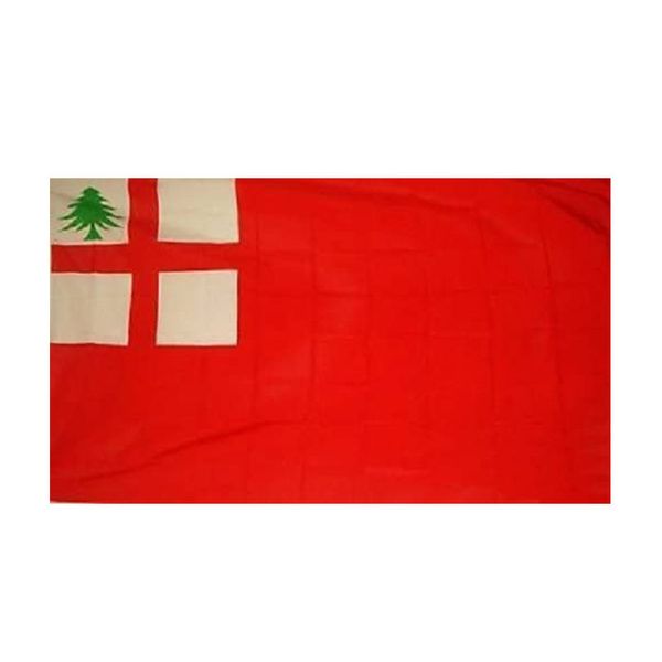 3x5 First New England Flag Ensign Banner Colonial Phannant 100D полиэстер Открытый или внутренний клуб Цифровая печать баннер и флаги оптом