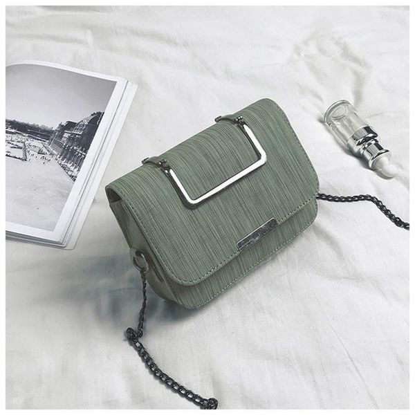

cross body 2021 women's leather bag leisure versatile messenger iron chain mini texture portable shoulder cow flap soft