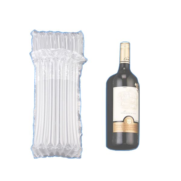 7 Colunas 32cm Altura PE Airs Dunnage Saco Air Cheio Garrafa de Garrafa de Vinho Envoltório Inflável Coxim Coluna Envoltório Sacos com uma bomba livre