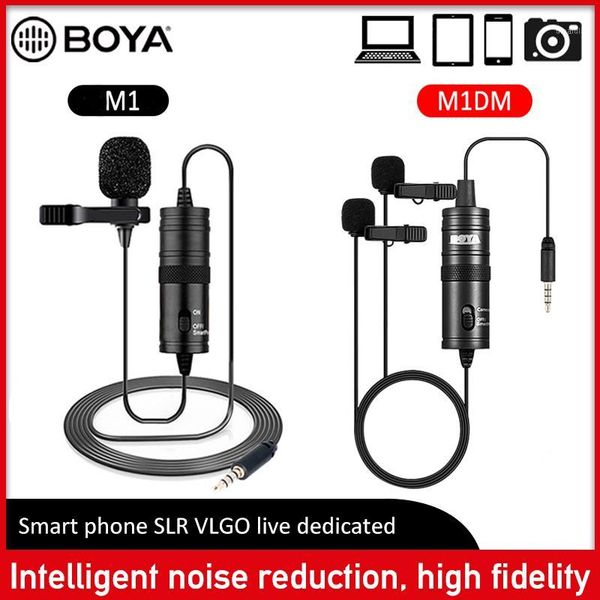 

boya mini by-m1 m1dm clip-on lavalier audio microphone 3.5mm collar condenser lapel mic for recording canon dslr cameras1
