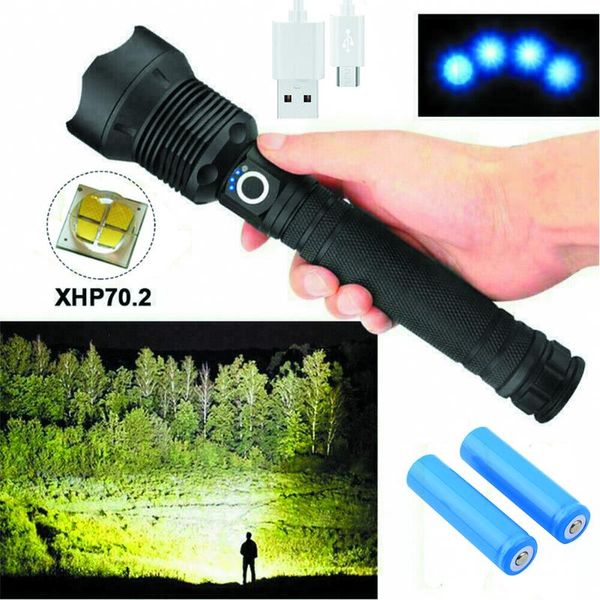 

flashlights torches xhp70 5 mode led usb rechargeable zoomable outdoor waterproof aluminium alloy torch for hunting camping search