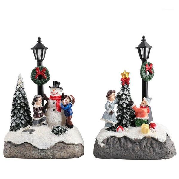 

christmas glowing ornament crafts diy miniature doll house kit christmas tree decorations birthday gift1