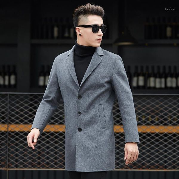 

winter fur coat paragraph dust coat grows male han edition double men cashmere wool tit is of cultivate morality1, Black