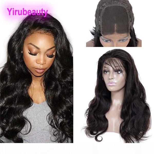 

brazilian virgin hair 4x4 lace closure wigs natural color human hair 4x4 lace closure wigs 8-26inch body wave 4*4 closure wig, Black;brown