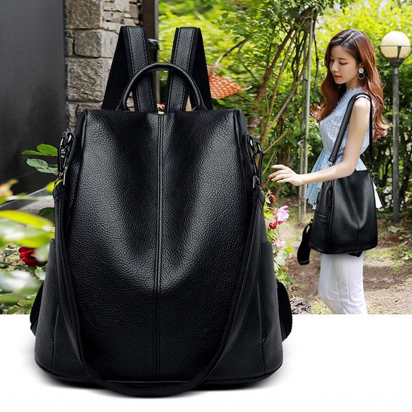 

korean soft face anti-theft for women 2020 new bag fashionable and versatile simple leisure dual-purpose backpackbackpack one shoulder backp