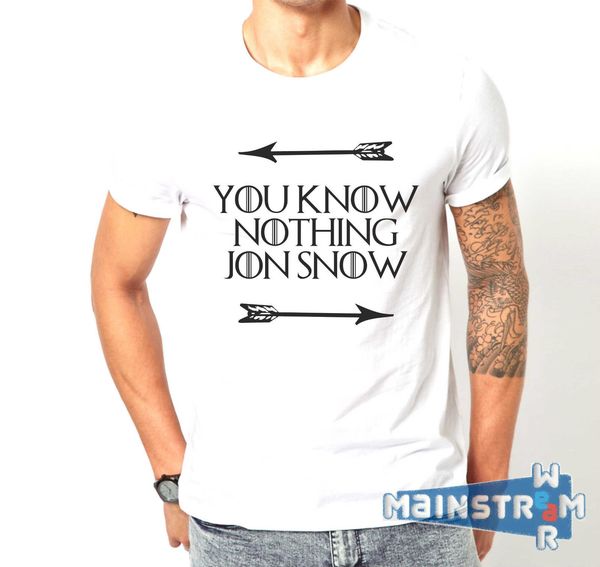 

new summer fashion t-shirt maglietta you know nothing jon snow trono di spade stark tee shirt sport hooded sweatshirt hoodie
