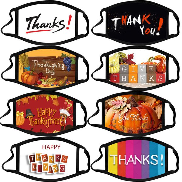 

men women thanksgiving day mask designer fashion face mask thanksgiving letters masks cotton anti dust protective mouth cover e110302, Black;white