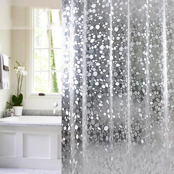 

shower curtains waterproof modern cobblestone geometric bath pvc flowers for bathroom bathtub large wide bathing cover1