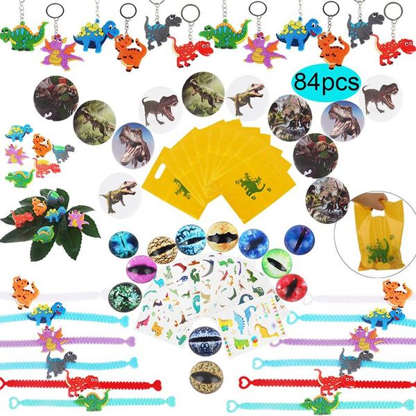 

dinosaur party favor for kids birthday party bags toys rings bracelets tattoo dinosaur supplies baby shower gifts