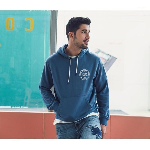 

men's hoodies & sweatshirts simwood 2021 spring men fashion logo print plus size letter hooded joggers tracksuits sj1203341, Black