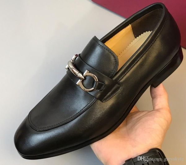 

brand design men cow leather dress wedding shoe fashion formal suit business office shoe low heel vintage buckle oxfords,38-46, Black