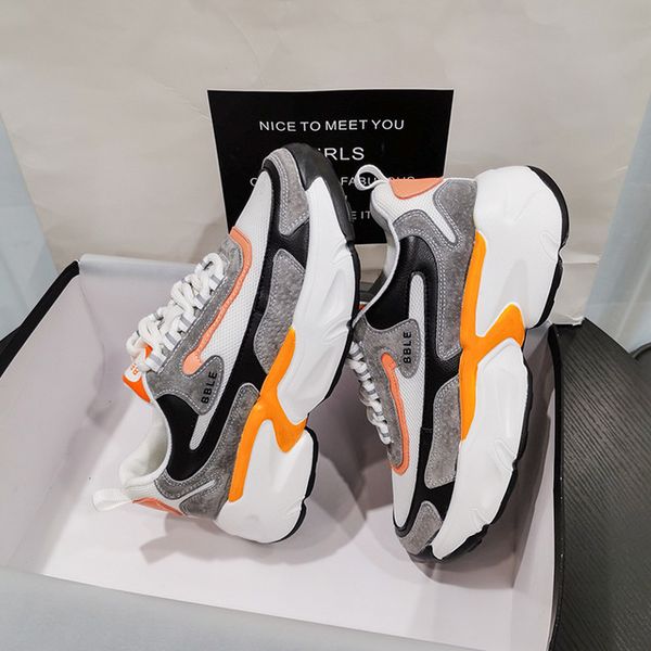 

women suede leather patchwork shoes casual platform shoes woman chunky sneakers ladies sports white tenis feminino 201110, Black