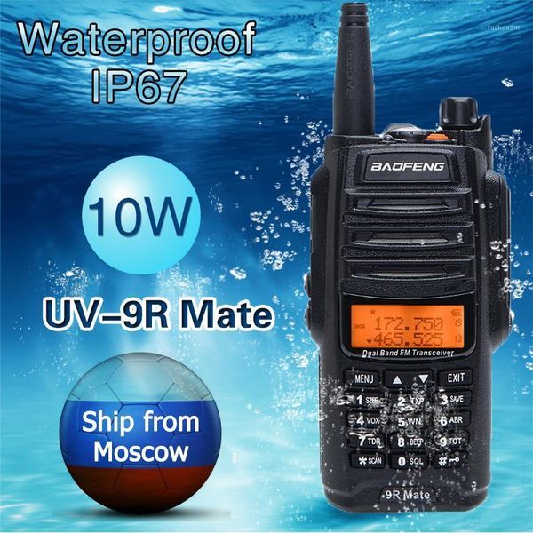 

baofeng uv-9r mate ip67 waterproof 10w powerful 4500mah walkie talkie dual band handheld 10km range ham cb handheld radio uv-9r1