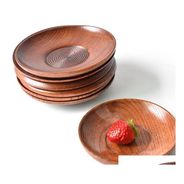 

11.5-12.5cm good quality wood dish plate meal dishes plates kitchen household l tableware dinnerware wholesale shipping gcmf6