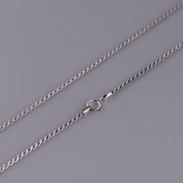

FNJ 1.6mm Rope Chain Necklaces 925 Silver 40cm to 80cm Original S925 Thai Silver Women Necklace