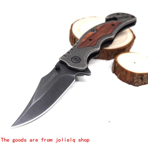 

knives survival washed knife cutting stone pocket folding tool tactical knife steel blade wood handle outdoor hunting camping qynf ioks