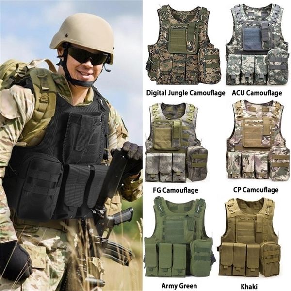 USMC Airsoft CS Gilet tattico militare Molle Combat Assault Plate Carrier Gilet tattico Abbigliamento outdoor Gilet da caccia 201214