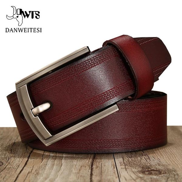 

dwts]belt male cow genuine leather luxury strap male leather belt men new fashion classice vintage pin buckle, Black;brown