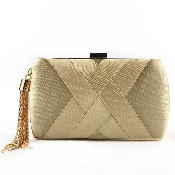 

evening bags hengmei carrying bag silk fabrics fashion tassled gown bridal silk-like fabric lock switch weave1