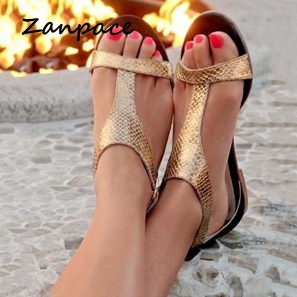 

gladiator women sandals spring summer tide gold roman flat women shoes large size 43 casual flat sandals beach chaussures femme y200405, Black