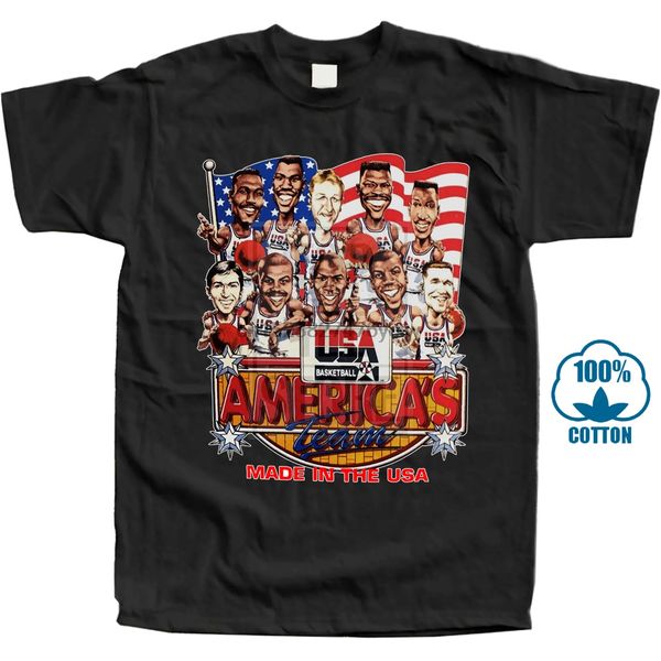 

usa basketballer 1992 dream team caricature new short sleeve round collar mens fashion tees sport hooded sweatshirt hoodie men t shirt