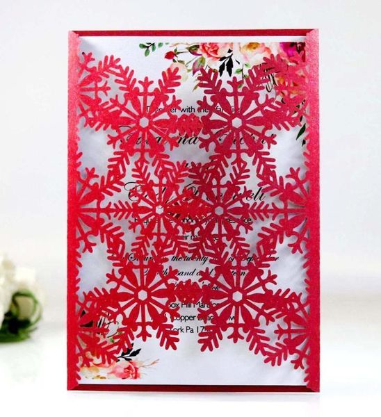

wedding invitation card hollow snowflake elegant wedding party supply1
