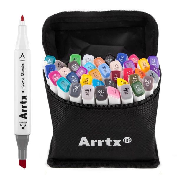 

arrtx 40 colors art markers set alcohol based ink sketch marker pen for artist drawing manga animation supplies