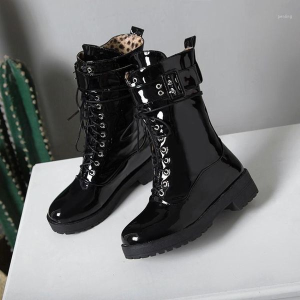 

big size boots women shoes boots for women ladies shoes woman winter cross strap belt buckle1, Black