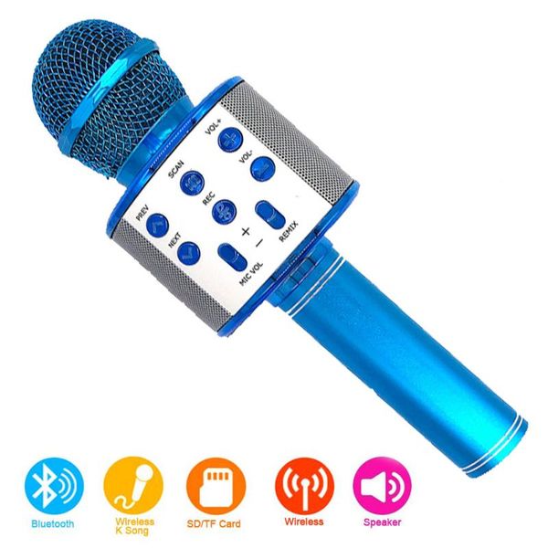 

flash deals fast delivery ws-858 karaoke microphone wireless speaker recording youtube bluetooth microphone for smartphone
