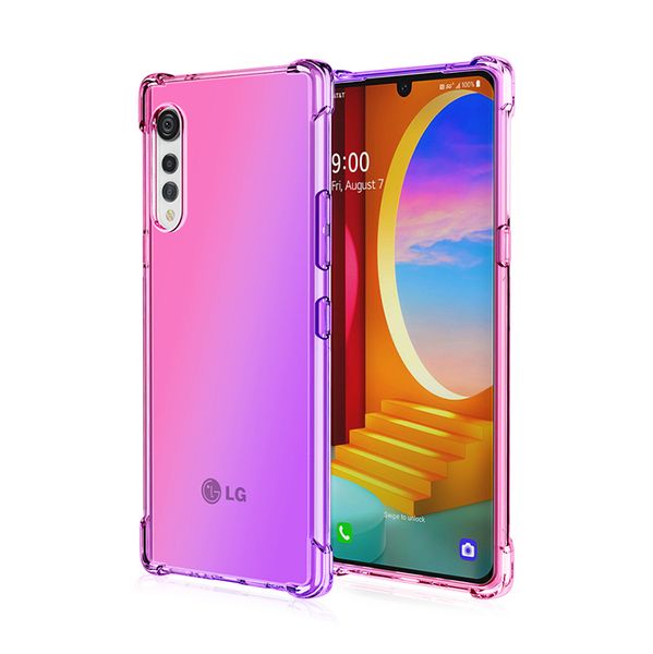 Download Gradient Dual Color Transparent TPU Shockproof Phone Case For LG Velvet Stylo 5 6 K71 K51S K50S ...