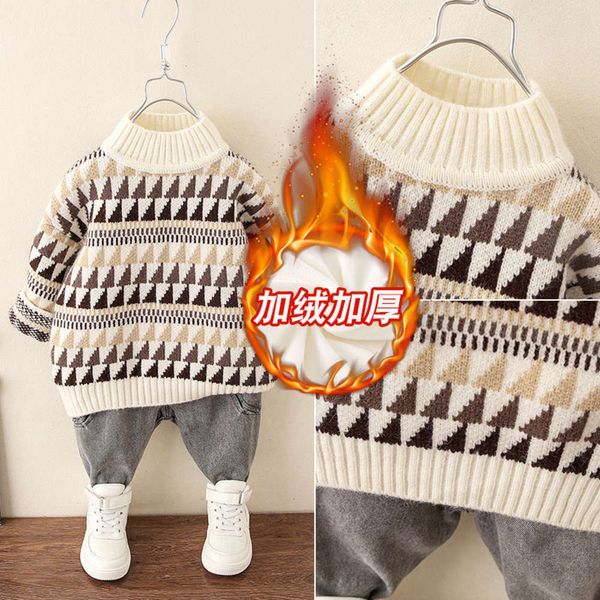 

huzhou children's sweater autumn winter 2020 new fashion high collar boys and girls' foreign sle warm versatile t-shirt, Blue