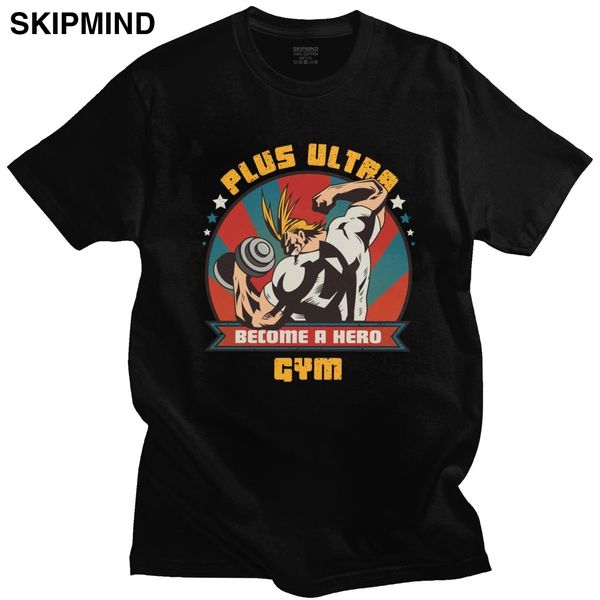 

плюс ультра gym тенниска для мужчин soft urban тенниску смешной коротким рукавом мой герой academia tee аниме манга tshirt спорта с капюшоно