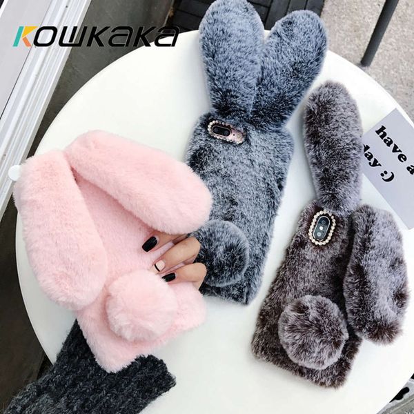 

kowkaka plush mobile phone cover and rabbit ear vip, thermal cover vip 12 mini 11 pro max xs max xr x se 2020 6 6s 7 8 plusvfe1