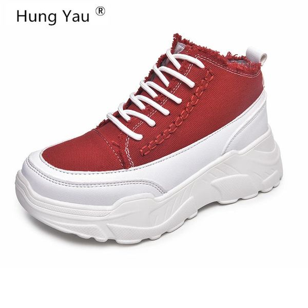 

hung yau women boots ankle boots casual shoes round lace-up women shoes black female 4 colors plus size 35-40