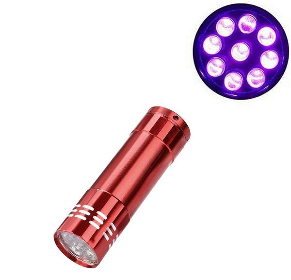 

portable 9 cree led uv light flashlight hiking torchlight aluminium alloy money detecting led uv lam sqcvee dh_seller2010