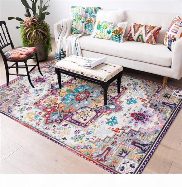 

bohemia turkey style multicolor carpet flowers bedroom plush rug living room mat non-slip floor mat custom made door