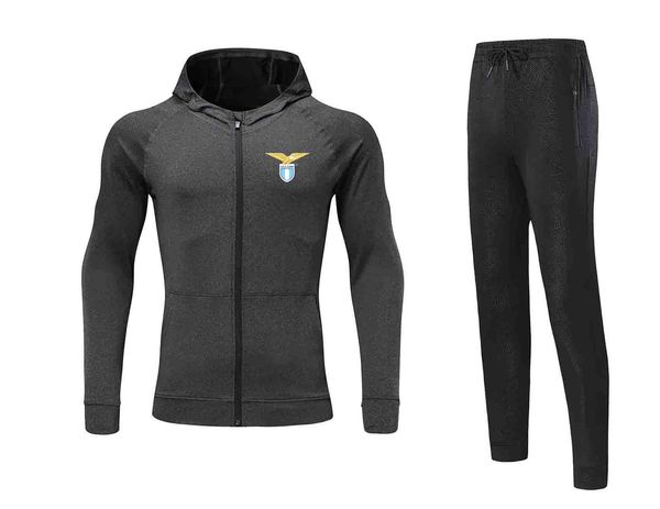 

20/21 ss lazio jacket footbal jersey pant soccer set winter tracksuit men jacket warm suits, Black;blue