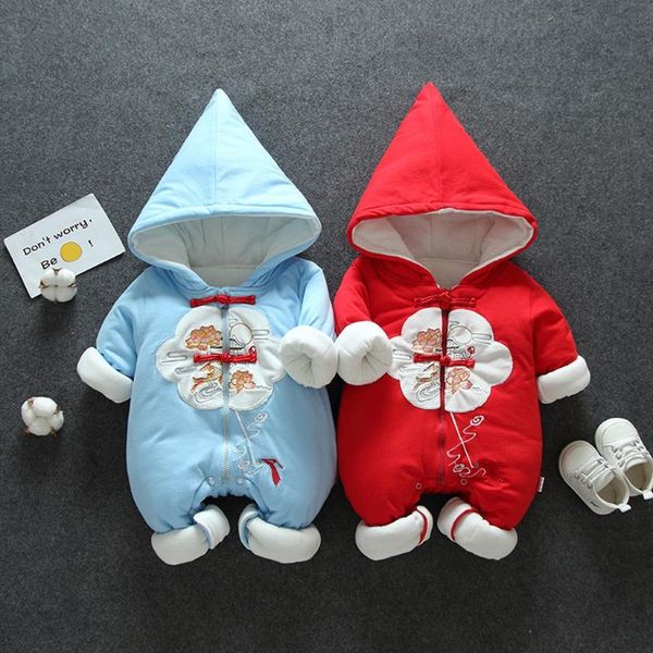 

jaycosin 2020 newborn toddler baby boys girls hooded romper jumpsuit thickened outfits clothes baby clothes girl newborn, White