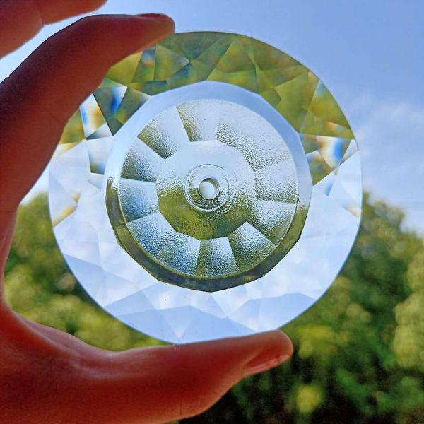 

80mm clear k9 crystal вогнутая круглая форма люстра кристаллы подвески солнцезащитные аксессуары ремесла подарок домашний сад украшения h bb