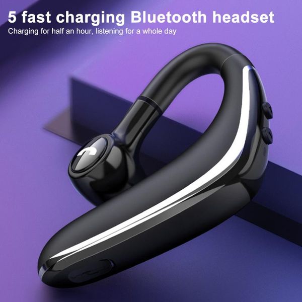 

curved design hanging type bluetooth earphones hands ergonomic noise cancellation volume controll wireless mini headset