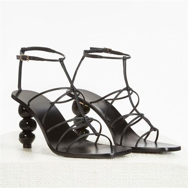 

strange heel women pumps straps gladiator sandals summer ladies black sandal 8cm high heel shoes woman valentine shoes