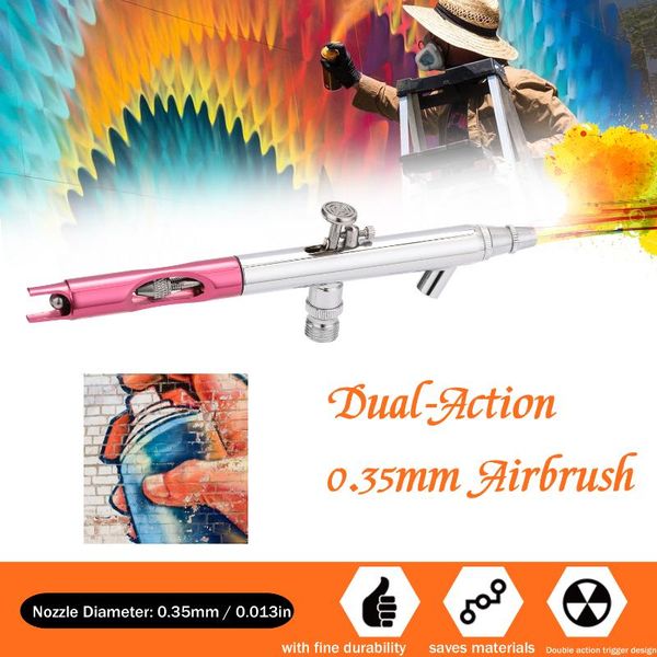 

professional 0.35mm airbrush set for model making art painting with g1/8 adapter wrentch 2 fluid cups pen cap and metal holder