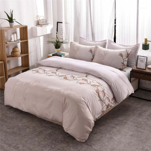 

nordic style bedding sets duvet cover set pillowcase 2/3pcs embroidery super soft  king size duvet cover1