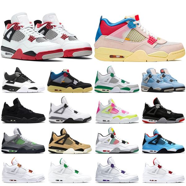 

men basketball shoes 4 fire red university blue pine green white cement lemon venom womens trainers sports sneakers