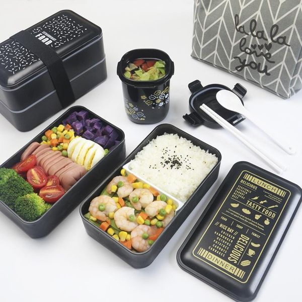 

1200 мл lunch box двухслойный портативный bento box контейнеры для пищевых продуктов с отсеками для пикника школа герметичные microwavable b