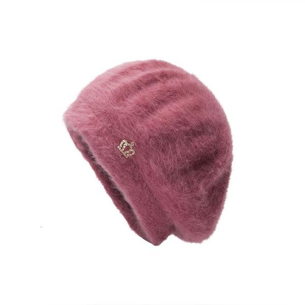 

ear protector slouchy berets hat winter warm design crown solid berets for women ladies female fashion beret hat cashmere cap, Blue;gray