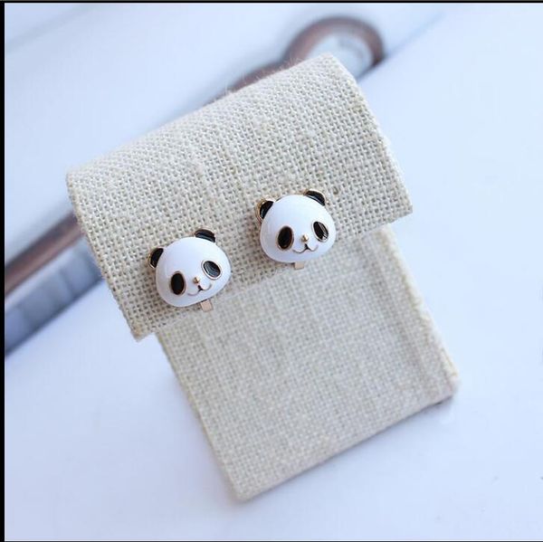 

2020 new lovely cute style black and white panda earrings come in two styles sell 094, Golden;silver